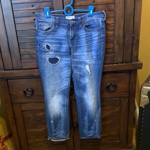 Madewell Blue Distressed Boyfriend Jeans